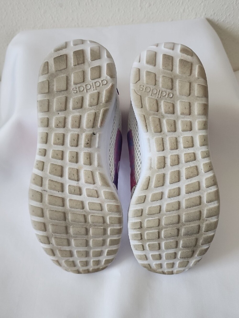 adidas Kids White Pink Blue Slip-On Athletic Sneakers - Picture 5 of 8